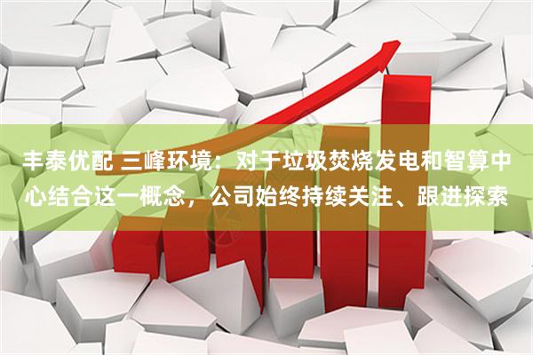 丰泰优配 三峰环境：对于垃圾焚烧发电和智算中心结合这一概念，公司始终持续关注、跟进探索