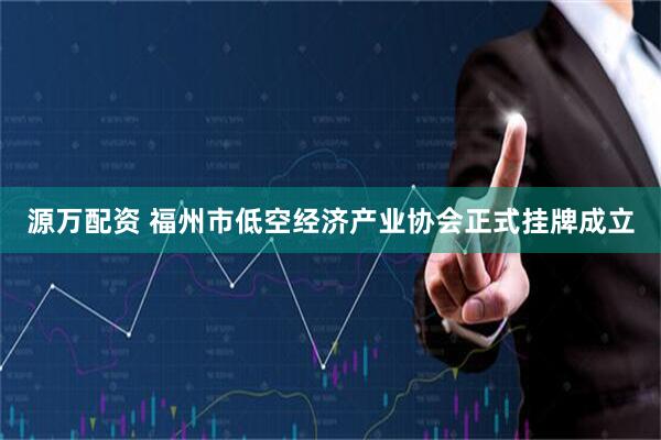 源万配资 福州市低空经济产业协会正式挂牌成立